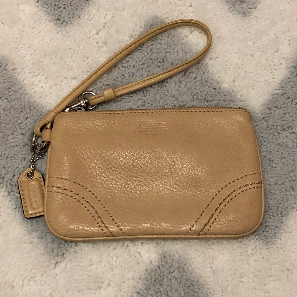 Coach Beige Wristlet